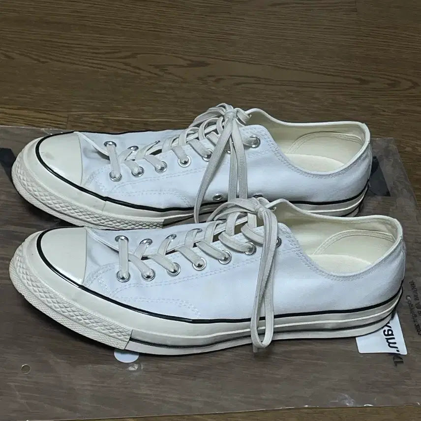 [BUNJANG] Converse Chuck 70 Pinstripe White Sneakers / 컨버스 척 70 화이트 295