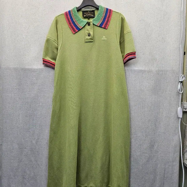 [BUNJANG] Vivienne Westwood Lime Pique Long Dress / 비비안 웨스트우드 라임 피케 롱 원피스 (213