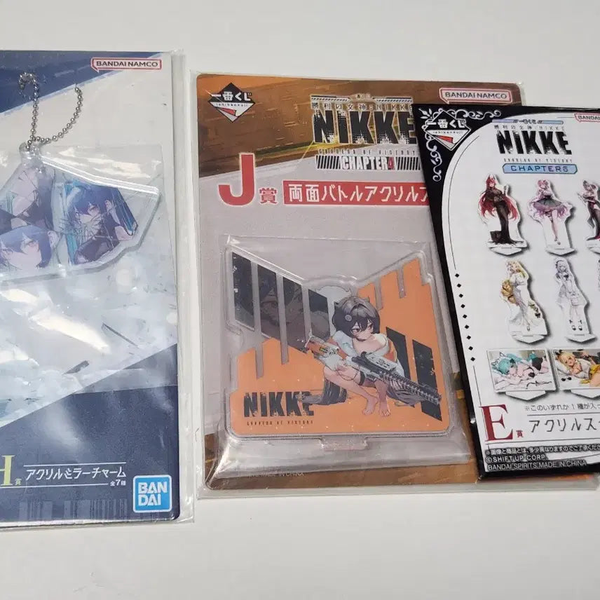 [BUNJANG] Nikke Ichiban Kuji A, H, J Prize Acrylic Keyring Bundle Set / 일괄3개)니케 E상,H상,J상 쿠지 제일복권 하위상 키링 아크릴