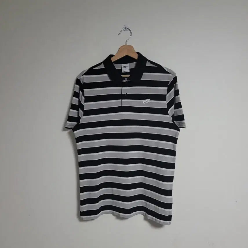 [BUNJANG] Nike Striped Short Sleeve Polo Shirt (M) / (M) NIKE 나이키 단가라 스트라이프 반팔 카라티