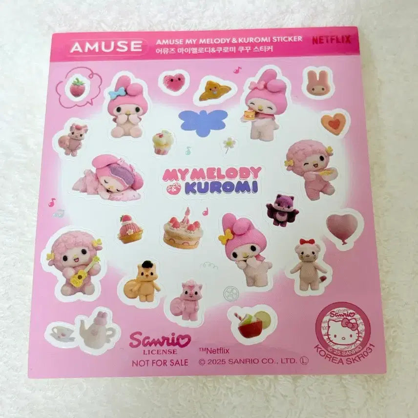 [BUNJANG] Amuse My Melody Kuromi Sticker Set / 어뮤즈 마이멜로디 쿠로미 스티커