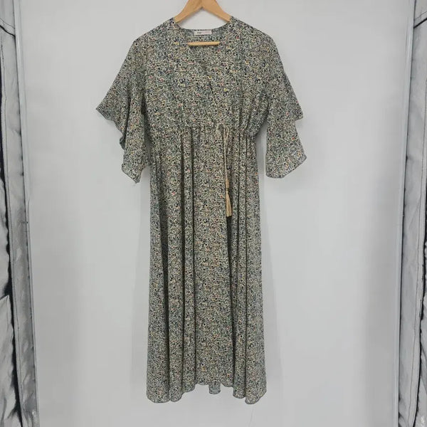 [BUNJANG] Floral Pattern Long Dress / 플로럴 패턴 롱 원피스