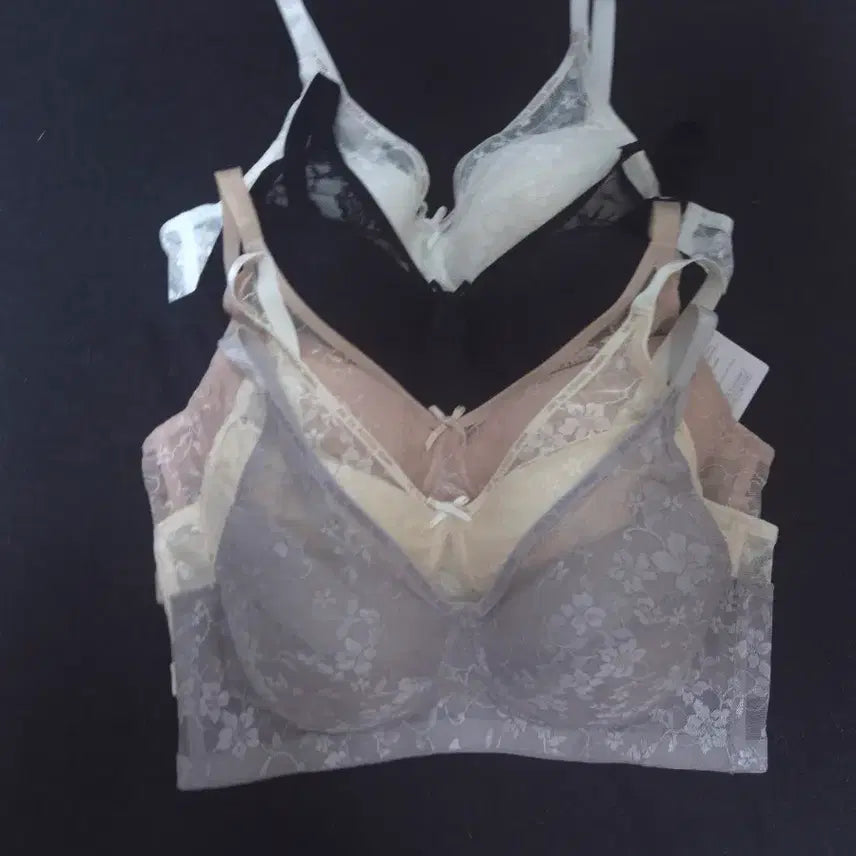 [BUNJANG] ASIDAMIWA Flower Lace Bra Panty Set (5 Sets) / [95B] 아시다미와(ASIDAMIWA) 플라워 레이스 브라팬티 5세트