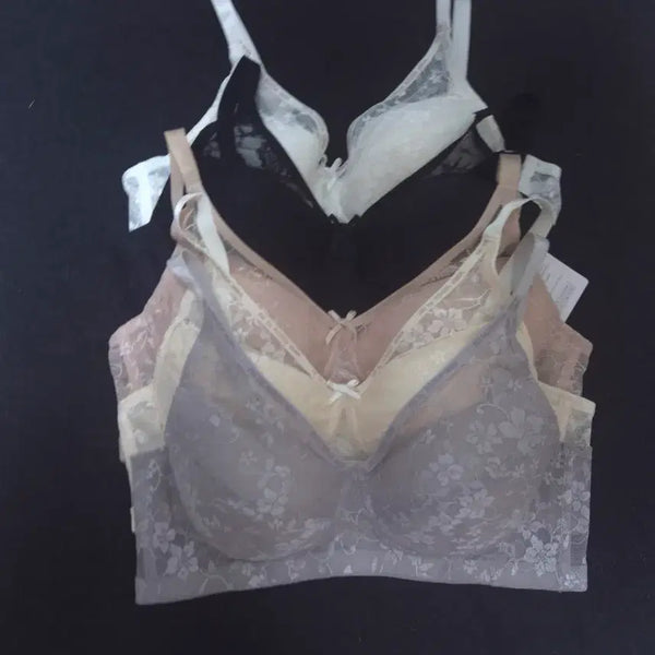 [BUNJANG] ASIDAMIWA Flower Lace Bra Panty Set (5 Sets) / [95B] 아시다미와(ASIDAMIWA) 플라워 레이스 브라팬티 5세트