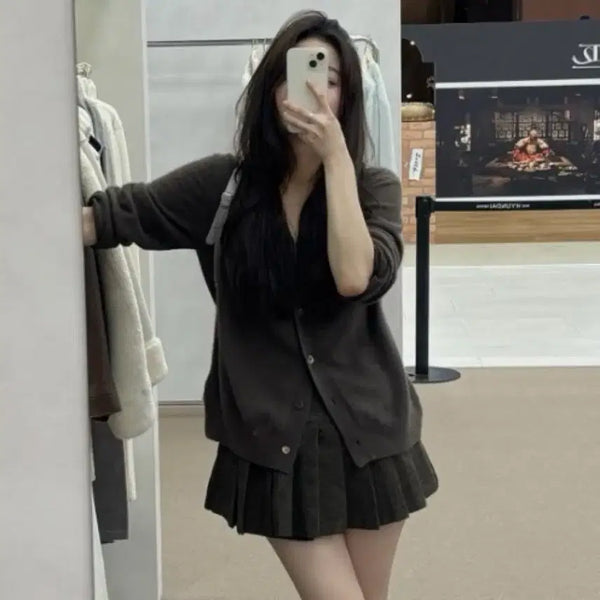[BUNJANG] Yoonseulshop Lein Raccoon Cardigan Brownie / 윤슬샵 레인 라쿤 가디건 브라우니