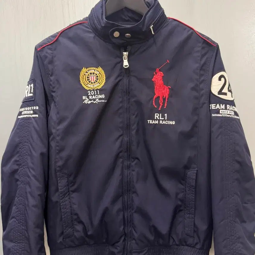 [BUNJANG] Polo Ralph Lauren Racing Navy Nylon Zip-Up Jacket (Size M) / Polo 폴로 랄프로렌 레이싱 네이비 나일론 집업 재킷