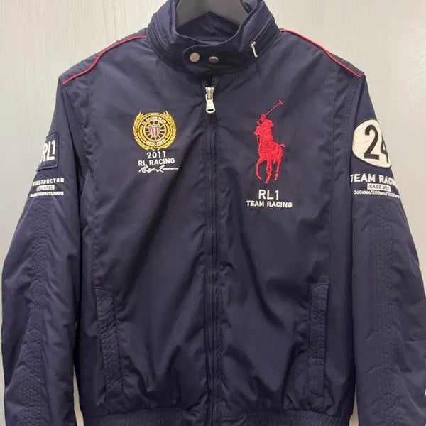 [BUNJANG] Polo Ralph Lauren Racing Navy Nylon Zip-Up Jacket (Size M) / Polo 폴로 랄프로렌 레이싱 네이비 나일론 집업 재킷
