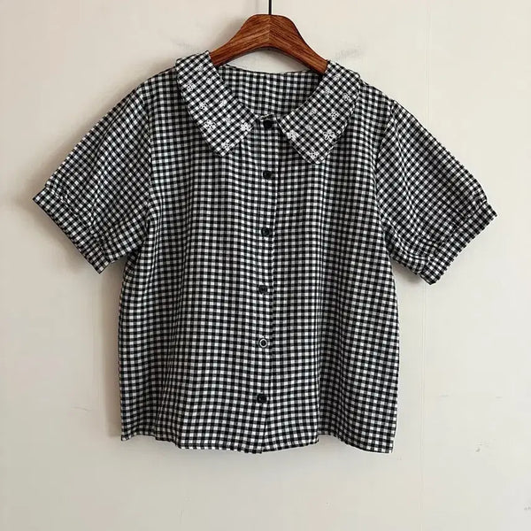 [BUNJANG] Embroidered Collar Blouse / 자수카라 블라우스