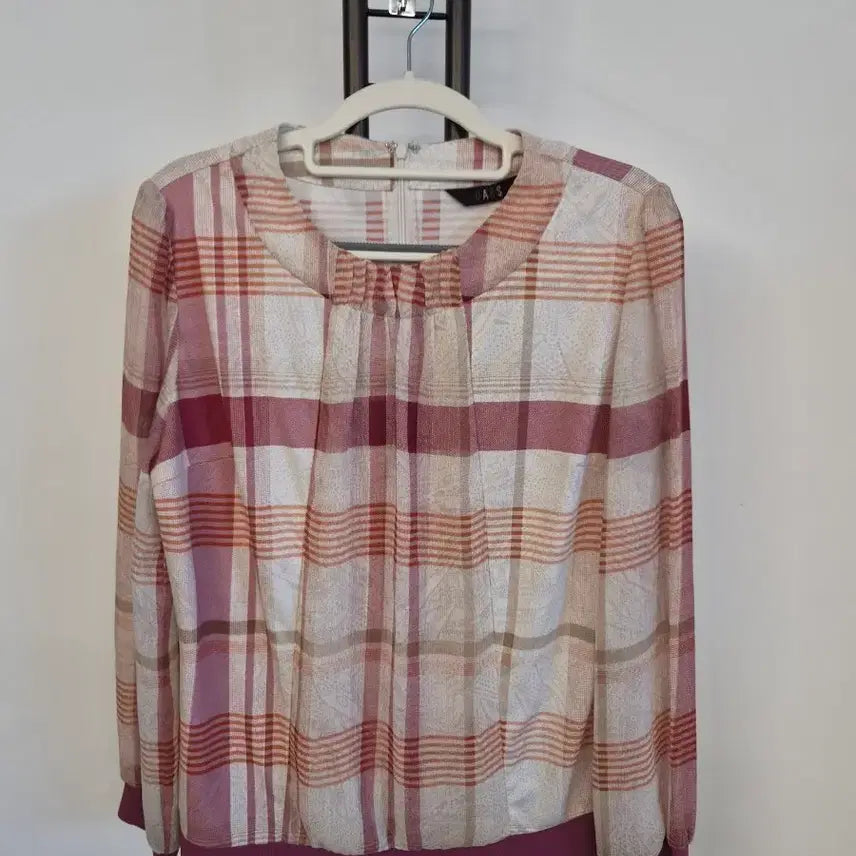 [BUNJANG] Daks Check Blouse Shirt / 닥스 체크 블라우스 셔츠