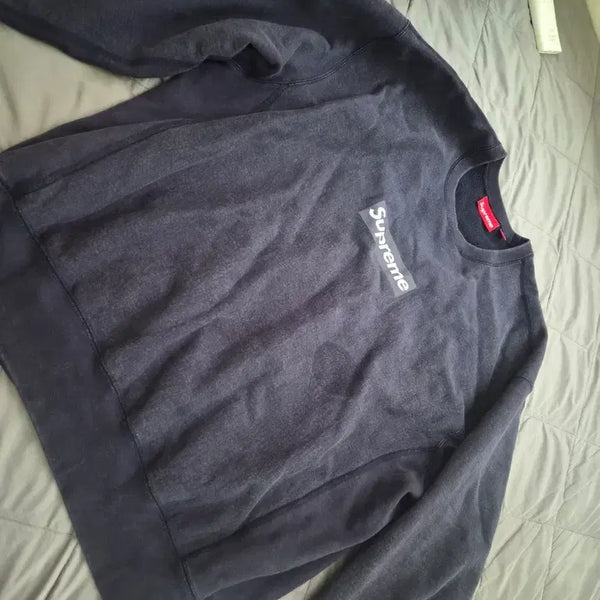 [BUNJANG] Supreme Washed Box Logo Crewneck Navy XL / 슈프림 맨투맨 네이비