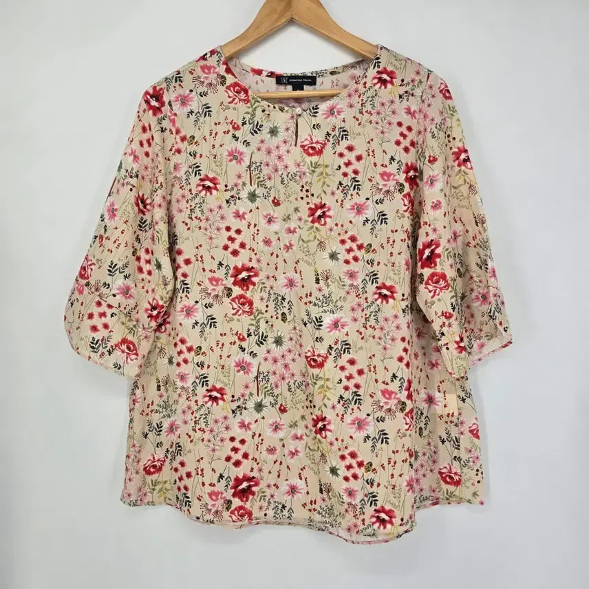 [BUNJANG] INC Floral Pattern Rayon Blouse / INC 플로럴 패턴 레이온 블라우스