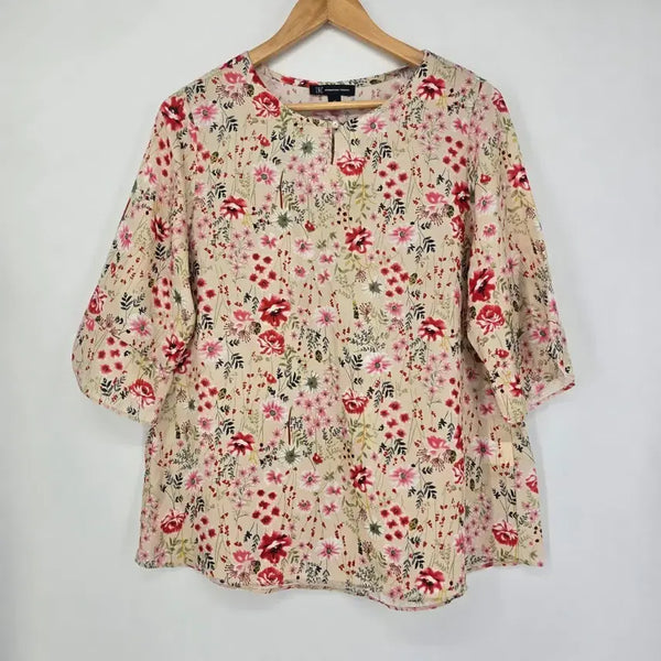 [BUNJANG] INC Floral Pattern Rayon Blouse / INC 플로럴 패턴 레이온 블라우스
