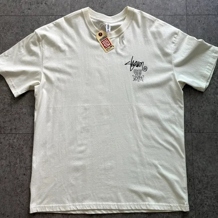 [BUNJANG] SDouble Shawn Stussy Graphic T-Shirt Cream / SDouble (숀 스투시) 그래픽 크림색 반팔