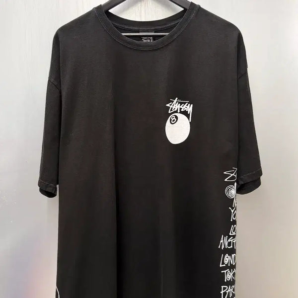 [BUNJANG] Stussy Black Multi-Logo Skull Graphic Short Sleeve T-Shirt XL / Stussy 스투시 블랙 멀티로고 스컬 그래픽 반소매 티셔츠