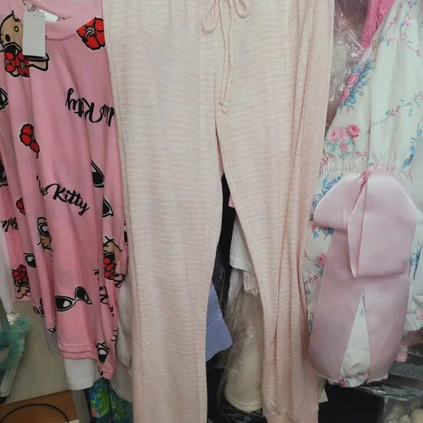 [BUNJANG] Women's Pink Mélange Training Long Pants / 여성 핑크색 멜란지 긴바지 수입