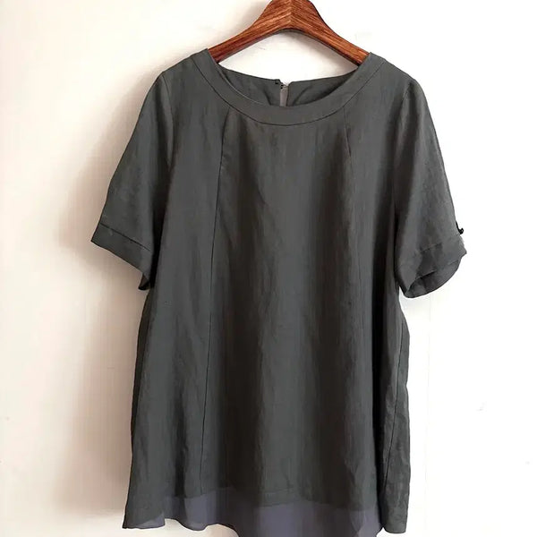 [BUNJANG] Linen Blouse Khaki / 카키 린넨 블라우스