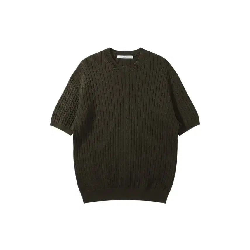 [BUNJANG] KIMUER Cable Knit Short Sleeve T-Shirt / 남성L/ 키뮤어 케이블 반팔니트KH