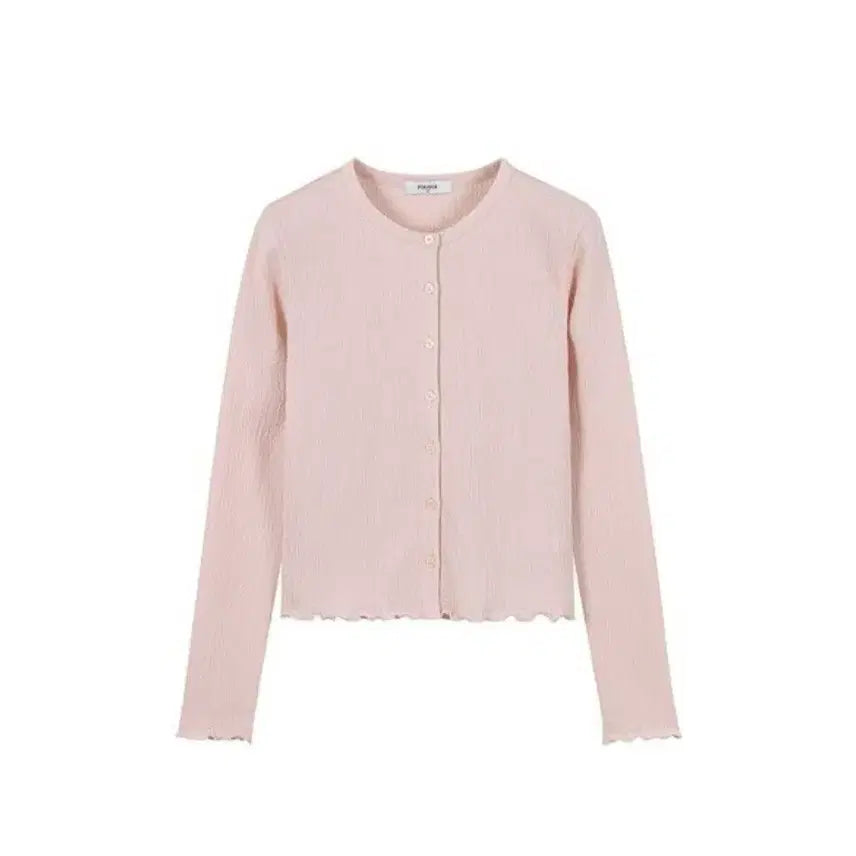[BUNJANG] POLHAM 25SS Women's Crinkle Round Cardigan (Light Pink, M) / 폴햄 POLHAM 25SS 여성 크링클 라운드 가디건 라이트 핑크 M 95 미디움 프릴 연핑크 LPK 정품 PHF2TC2440 새상품 최저가