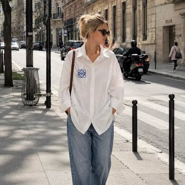 [BUNJANG] Loewe Logo Shirt White / 로에베 로고 셔츠 화이트