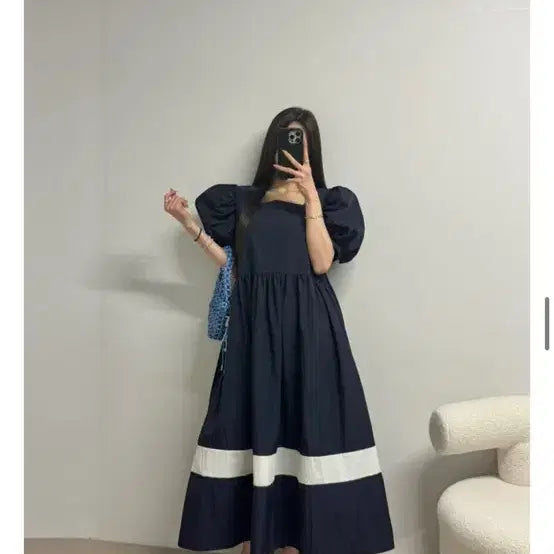 [BUNJANG] Antique J Puff Long Dress / 엔티크제이 퍼프 롱 원피스