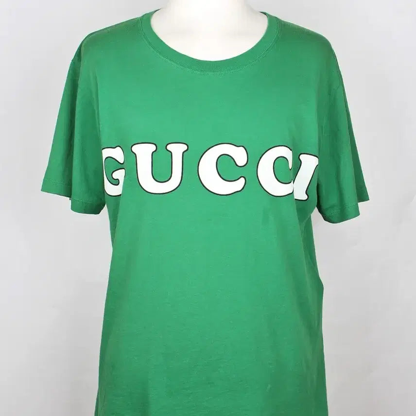 [BUNJANG] Gucci Logo Printing T-Shirt Green Size S / 구찌 로고 프린팅 반팔 티셔츠 S(90~95)
