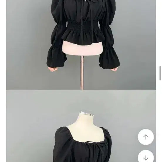 [BUNJANG] Puff Sleeve Square Neck Blouse / 퍼프 소매 스퀘어넥 블라우스