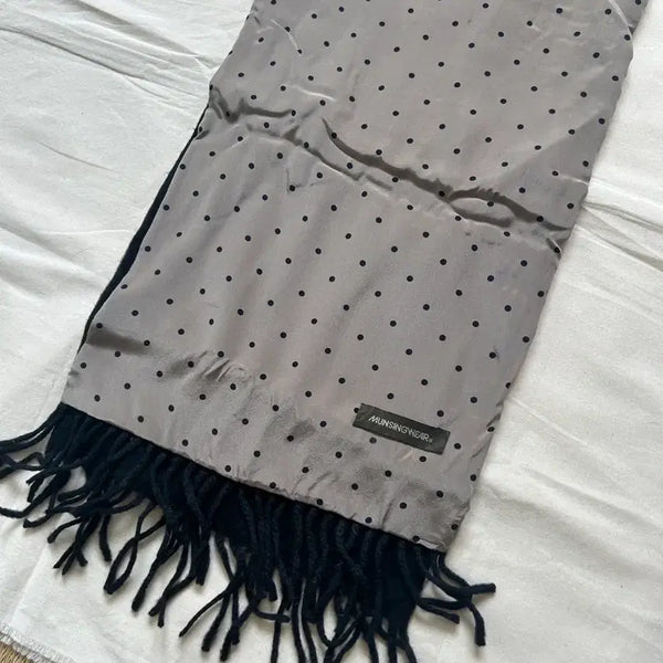 [BUNJANG] Dot Pattern Scarf with Tassels / dot 스카프