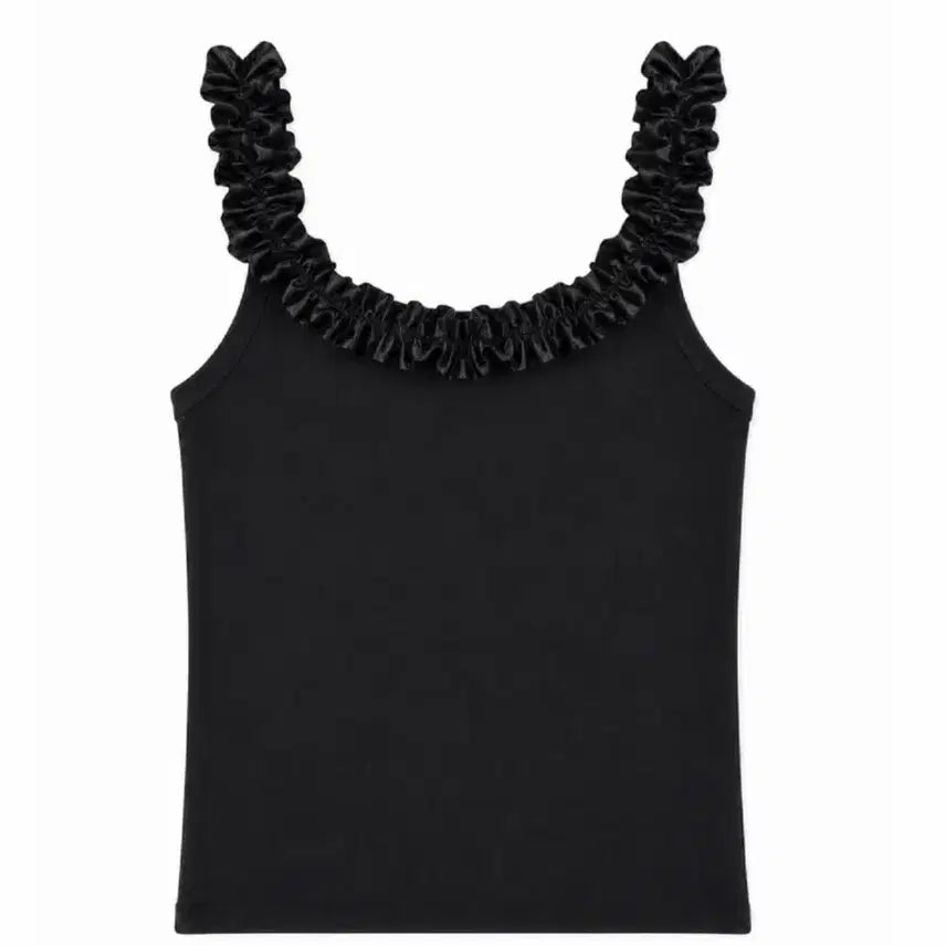 [BUNJANG] Canary Frill Sleeveless Black / Kanari 카나리 프릴 슬리브리스 블랙