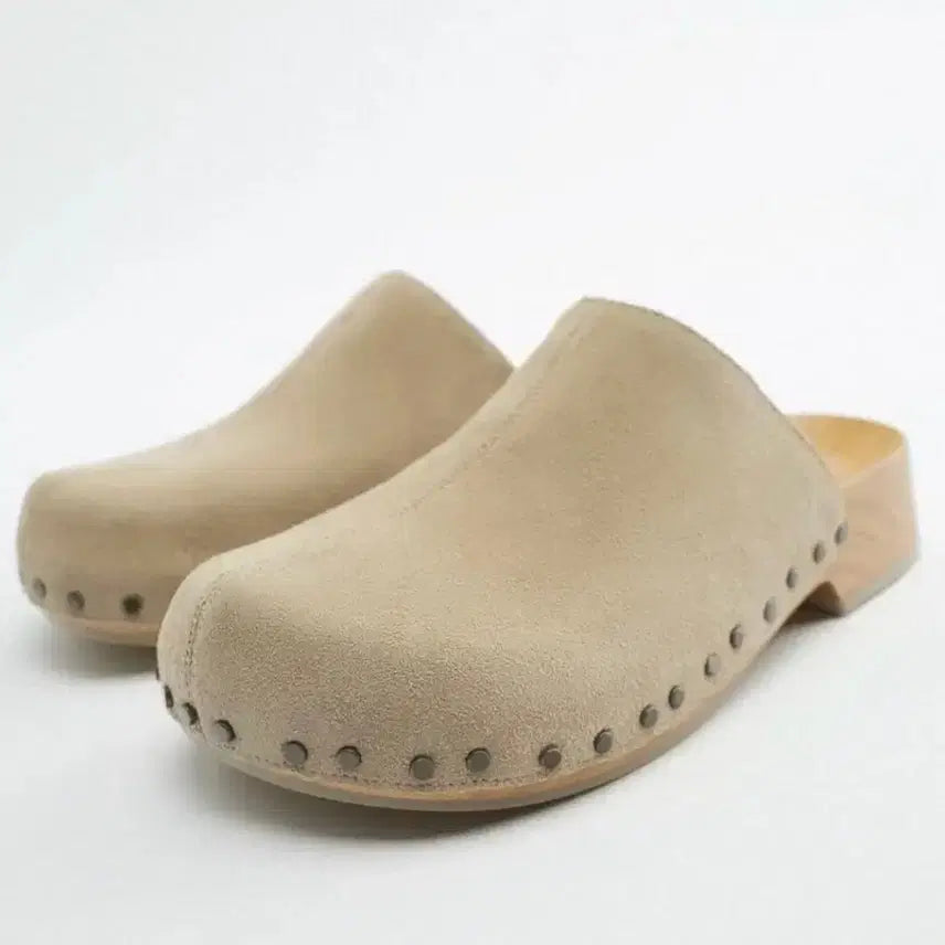 [BUNJANG] Zara Suede Studded Clogs / zara 자라 스터드 클로그 슬리퍼 스웨이드