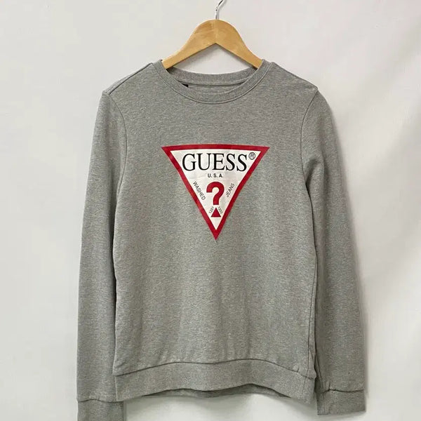[BUNJANG] Guess Signature Logo Sweatshirt Grey S / 90. 게스 시그니처 로고 남여공용 맨투맨 그레이S