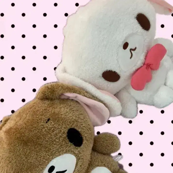 [BUNJANG] Sugarbunnies Shirousa & Kurousa 30cm Plush Doll Set / 슈가바니즈 슈가버니즈 시로우사 쿠로우사 30cm 인형