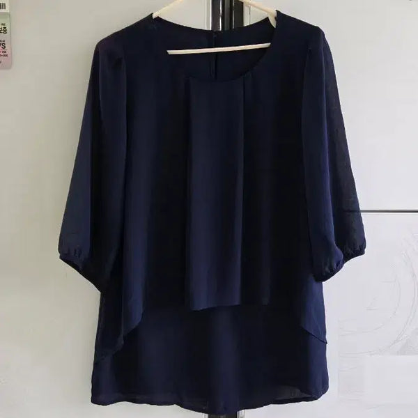 [BUNJANG] Navy Blouse (Size 55-66, Free Size) / 블라우스 55~66 FREE 네이비