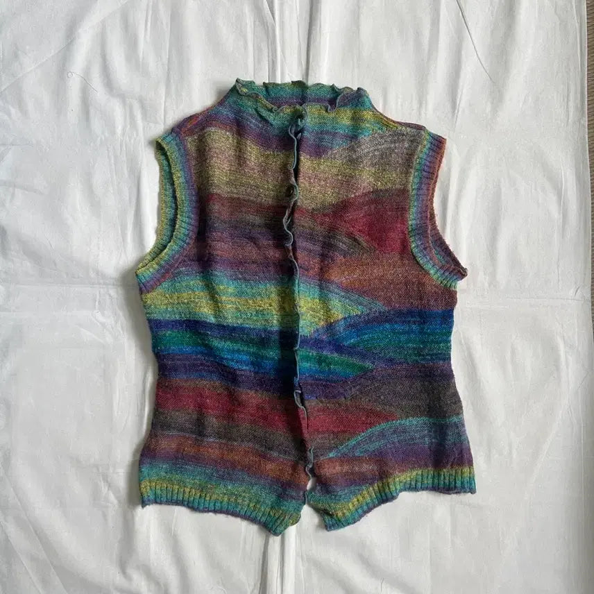 [BUNJANG] Vintage Gradient Knit Vest / vintage. gradation knit vest