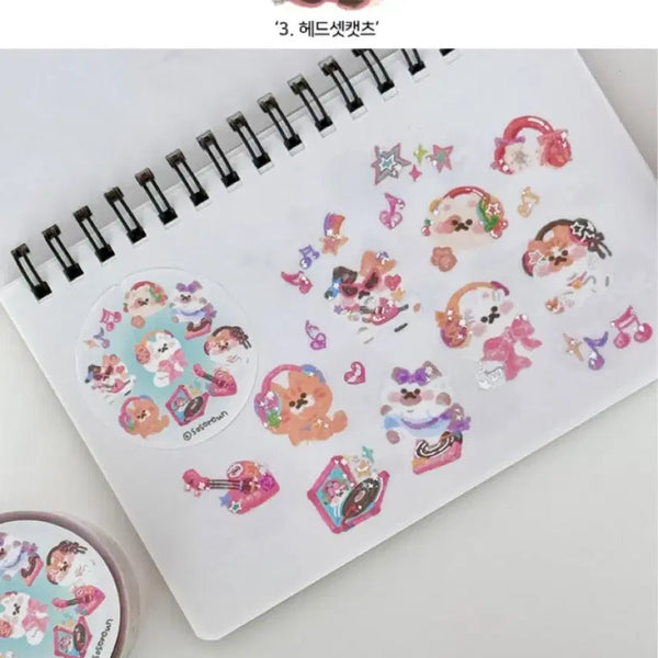 [BUNJANG] Soso로운 Headset Cats Kiss Cut Washi Tape / 소소로운 헤드셋캣츠 키스컷