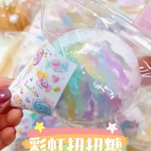 [BUNJANG] Moksam Rainbow Worm Handmade Crunch Slime / 목삼) 무지개 지렁이 수제볼 크런치