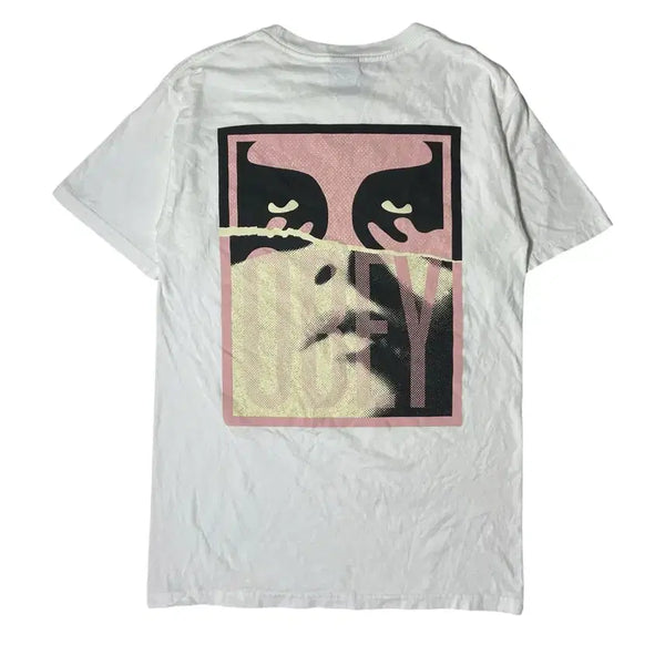 [BUNJANG] OBEY Face Graphic T-Shirt White / 오베이 페이스 그래픽 반팔티 화이트