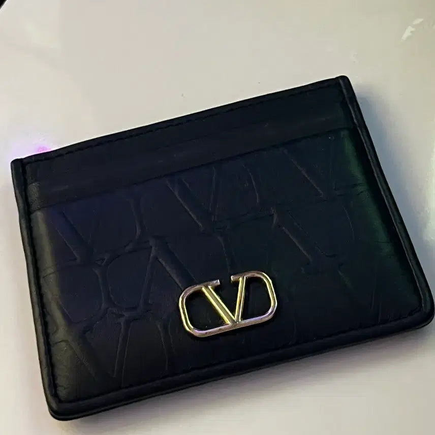 [BUNJANG] Valentino V Logo Cardholder Black / 발렌티노 V 로고 카드지갑 블랙