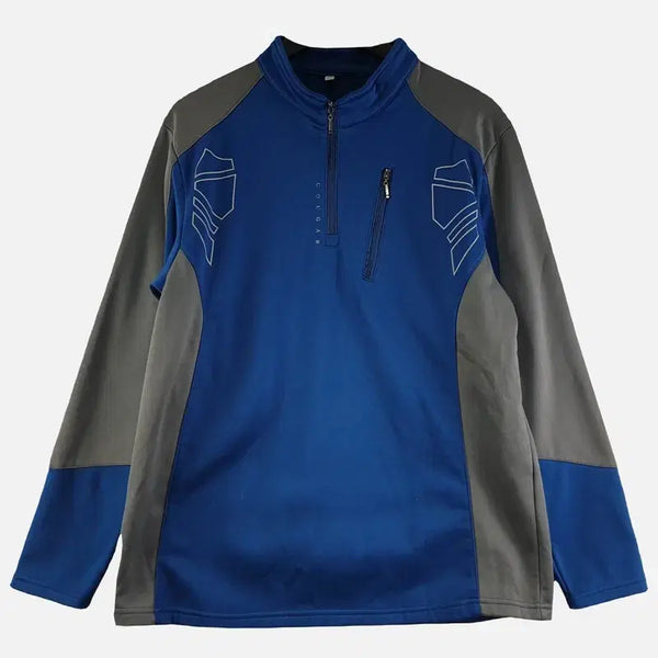 [BUNJANG] Men's Blue Long Sleeve Zip-Up Top Size 105 (N7516) / 블루 남자 긴팔 짚티 105 N7516