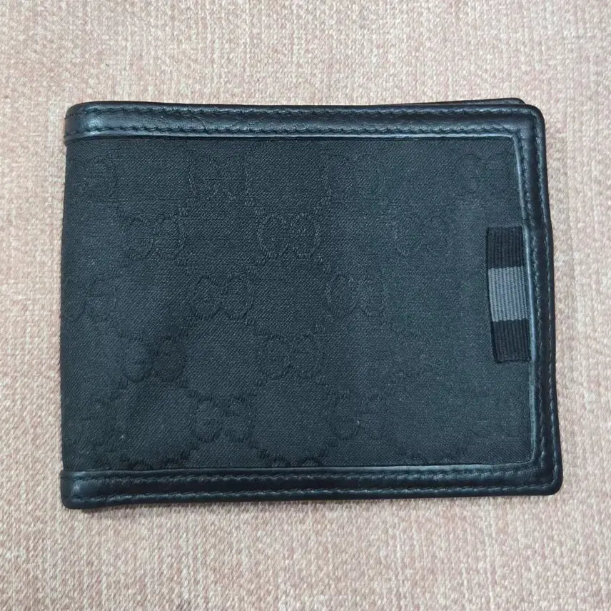 [BUNJANG] Gucci GG Canvas Leather Tab Bifold Wallet (Black) / [정품] 구찌 GG 캔버스 레더 탭 반지갑 (블랙)