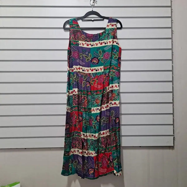 [BUNJANG] Vibrant Print Rayon Long Dress Size 55 / 화려한프린트 시원한 인견 롱원피스 55 옷장꾸미기