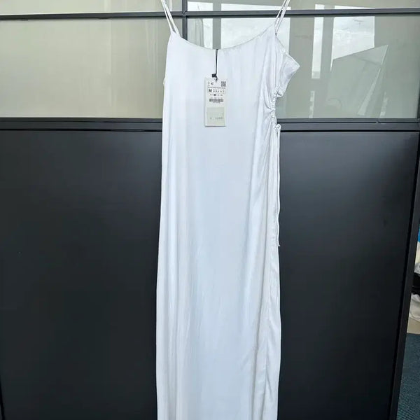 [BUNJANG] Zara Satin Long Bustier Dress / Zara 새상품 / 자라 새틴 롱 뷔스티에 원피스