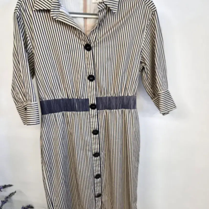[BUNJANG] MICHAA Stripe Shirt Dress / 미샤 스트라이프 셔츠 원피스