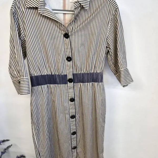 [BUNJANG] MICHAA Stripe Shirt Dress / 미샤 스트라이프 셔츠 원피스