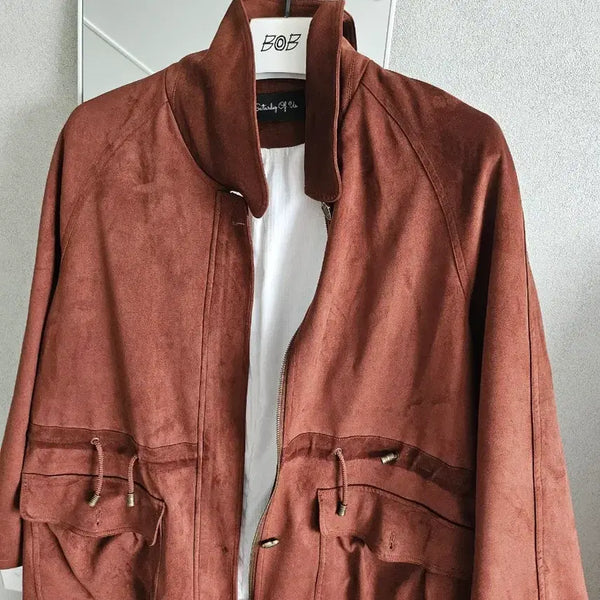 [BUNJANG] STU Women's Leather Field Jacket Brown / stu 에스티유 우먼 레더 필드 자켓 브라운