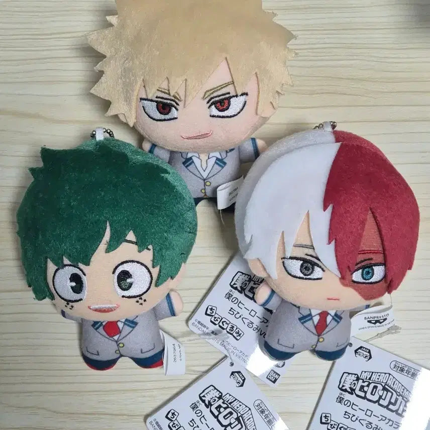[BUNJANG] My Hero Academia Chibi Plush Vol. 2 School Uniform Bakugo, Midoriya, Todoroki Bundle Set / 히로아카 누이 치비구루미 2탄 vol.2 교복 바쿠고 미도리야 토도로키