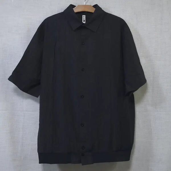 [BUNJANG] Men's Summer Lightweight See-Through Shirt Jacket (Sizes 105-110) / 새상품) 남성 여름 시스루 자켓형 셔츠 105 110 블랙 초경량 반팔 남방 블루종