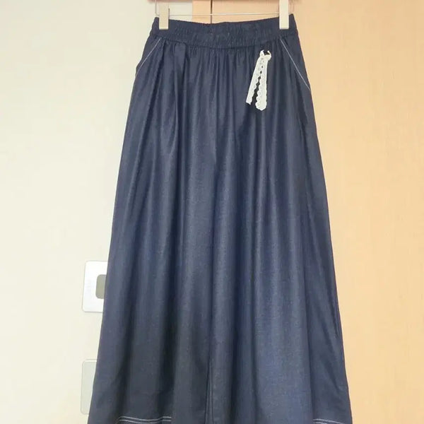[BUNJANG] Blue Wide Leg Culottes / 청색 와이드팬츠 치마바지
