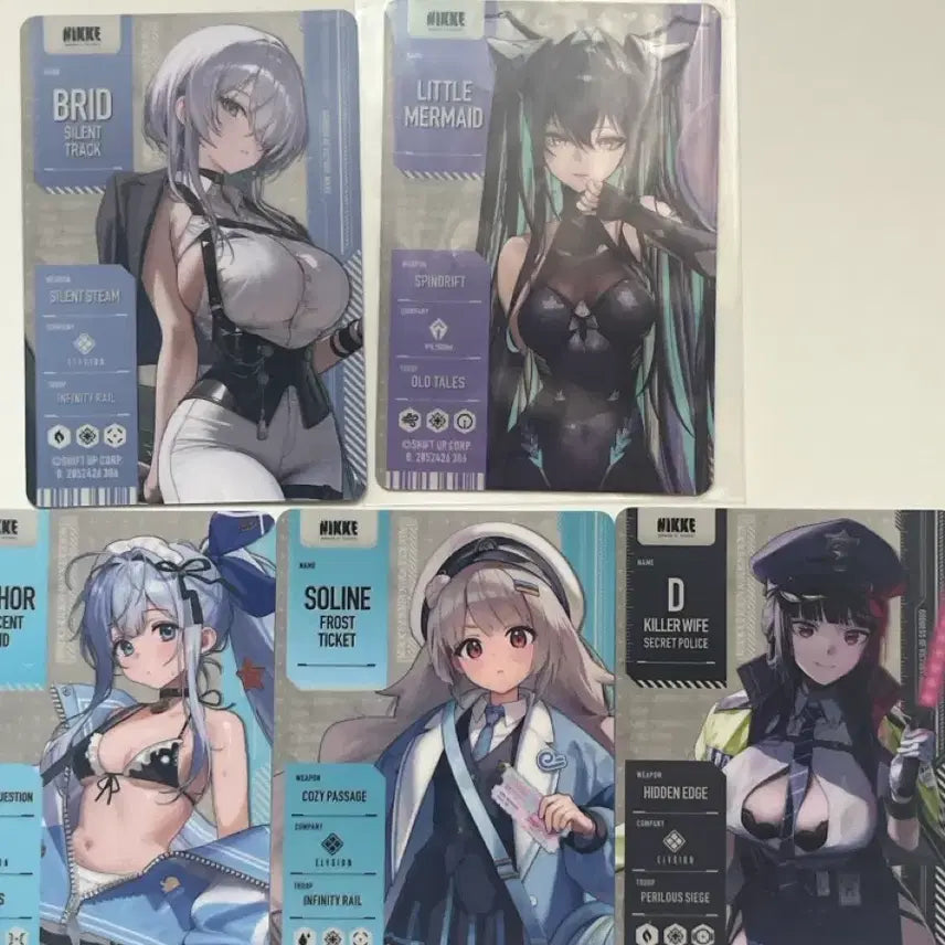 [BUNJANG] Nikke Metal Card Bundle Set: Anchor, Soline, D, Bygord, Siren, Little Mermaid / 니케 메탈카드 앵커,솔린,D,브리드,세이렌/리틀 머메이드 일괄