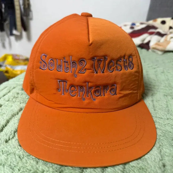 [BUNJANG] South2 West8 Orange Cotton Blend Logo Baseball Cap / South2 West8 브랜드의 오렌지 색상 볼캡