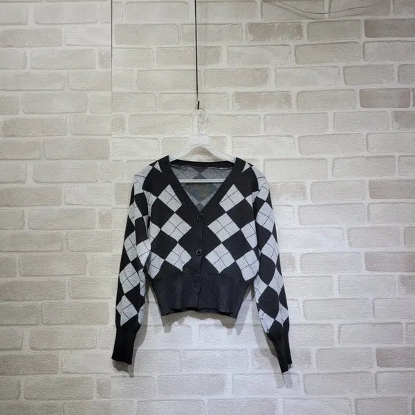 [BUNJANG] Argyle Cardigan / ㅎ2127 아가일 가디건 55